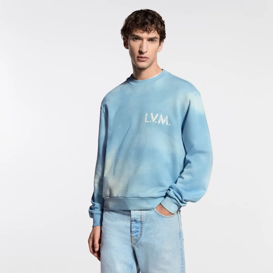 Louis Vuitton/Louis Vuitton letter-dyed embroidered crewneck sweatshirt